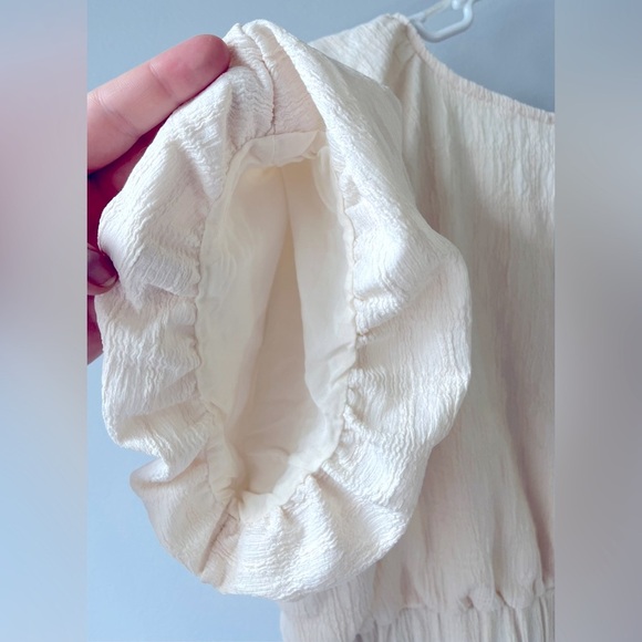 NWT Free People Tovah crop top with puff sleeves size large ivory/cream - Picture 5 of 9